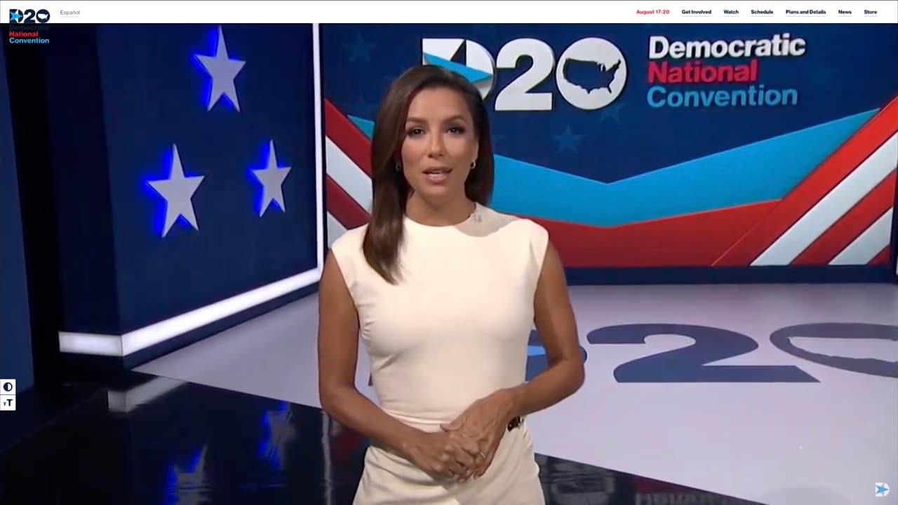 La texana Eva Longoria es la maestra de ceremonias de la Convención Nacional Demócrata, que por primera vez se organiza de forma virtual debido a la pandemia del coronavirus. La actriz, que nació en Corpus Christi, se presentó "como una texana de novena generación, como la hija de un veterano y una profesora, como madre, como votante y como patriota".