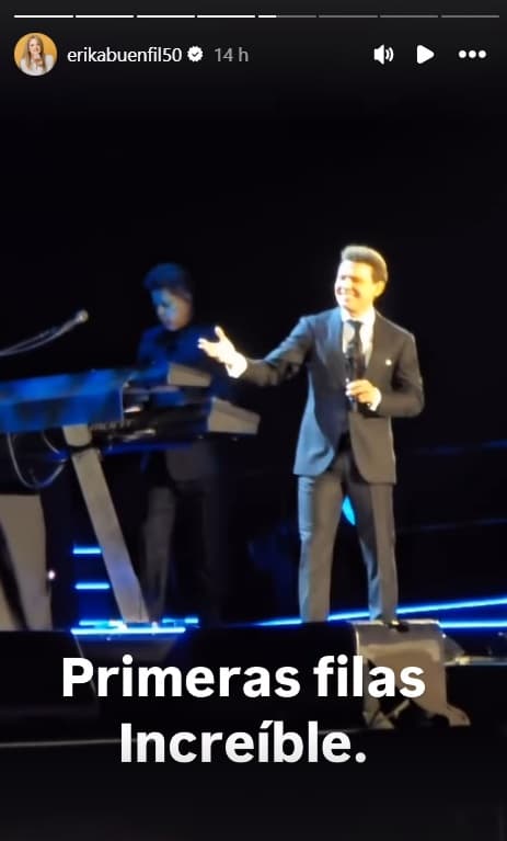 Erika Buenfil observó a Luis Miguel desde las "primeras filas".