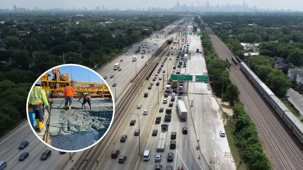 Estos son los horarios de cierre y apertura de carriles por las obras de rehabilitación de la autopista Kennedy en Chicago