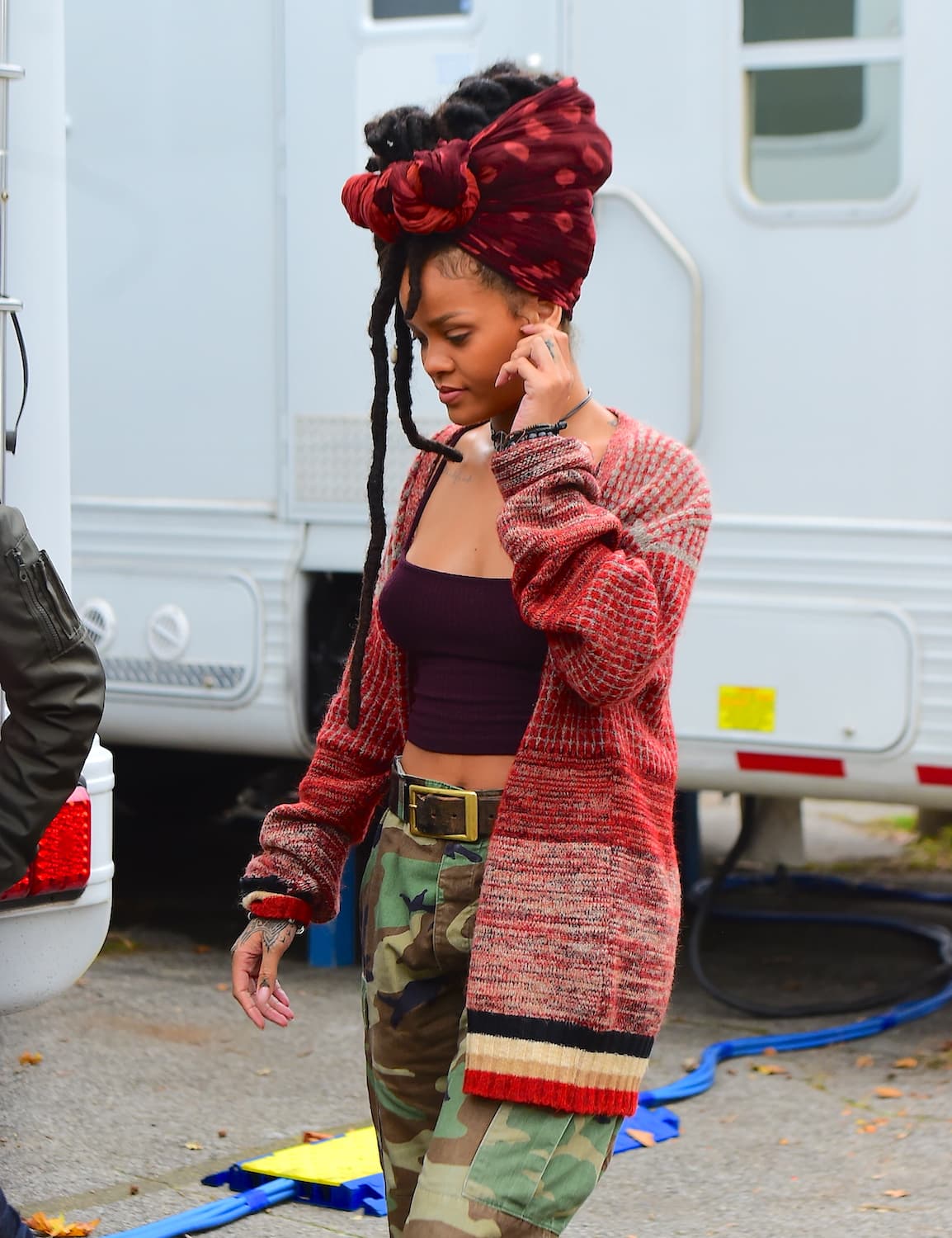 La película se está rodando en Nueva York y así vimos a la cantante en el set.