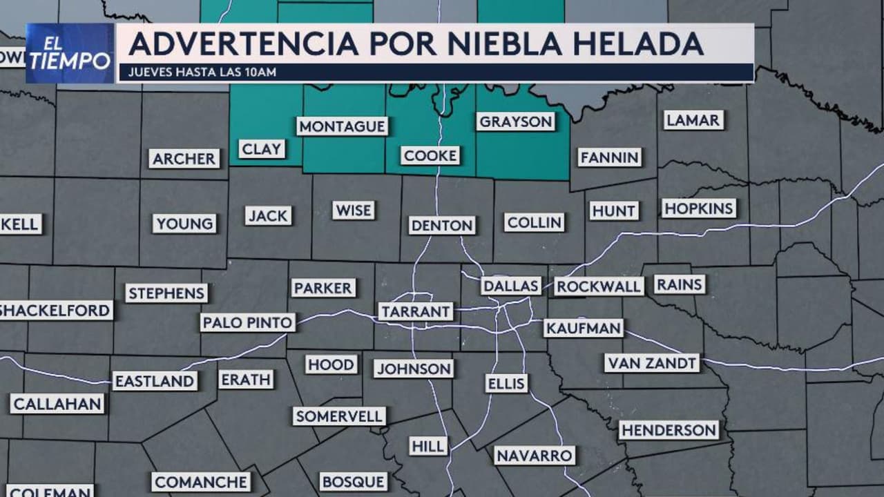 Emiten Advertencia por Niebla Helada en condados del norte de Texas