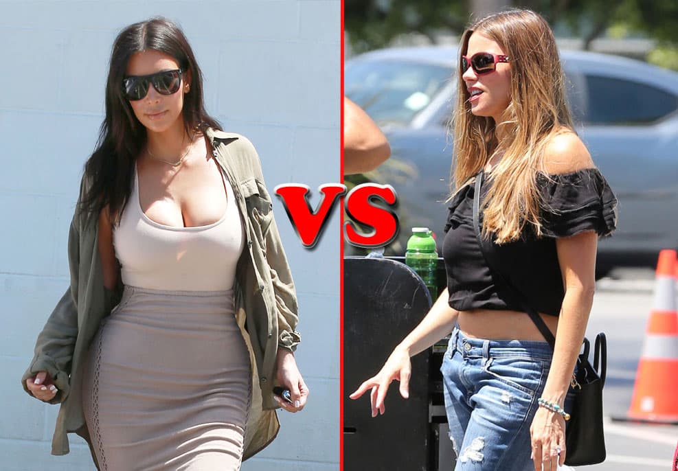 Kim Kardashian y Sofía Vergara tienen figuras envidiables. Las dos divas saben sacar provecho de sus curvas, pero es su cinturita lo que las vuelve rivales.