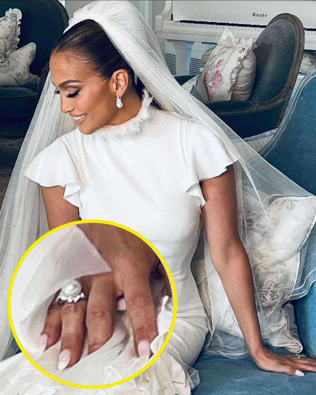 El anillo que lució su mano era parte del juego y el diseño era un floral de diamantes con una perla que tiene un costo de
<b> 39 mil dólares</b>.
<br>