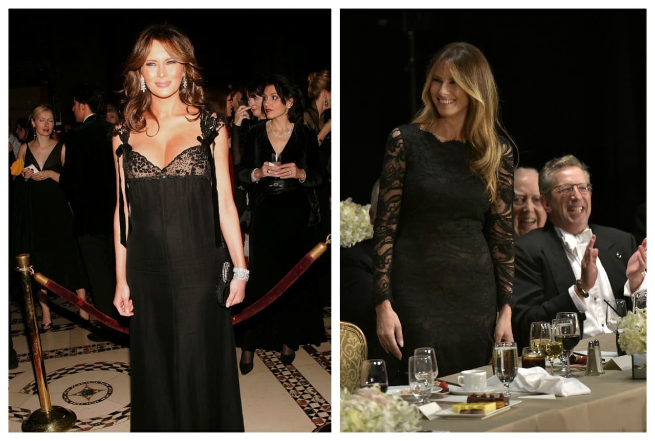 Si se es una devota del encaje, sí que hay maneras muy distintas de llevarlo. Si en 2005 Melania para asistir a un evento de moda se atrevía a llevar una trasparencia sobre su pecho que simulaba dejar la piel desnuda, en la cena con la iglesia católica, a semanas de las elecciones, la modelo restringía el uso de encaje solo para las mangas de su vestido. Eso sí, tanto recato se compensó con una espalda completamente descubierta.