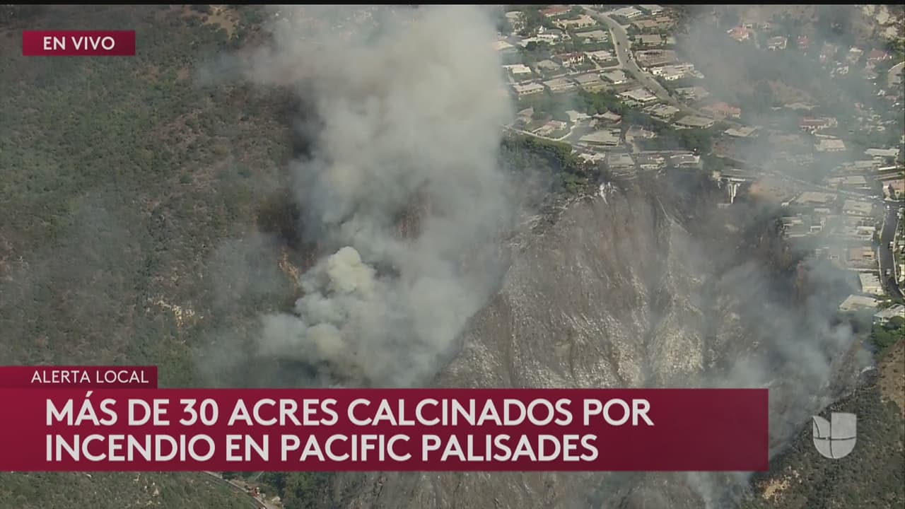  Emiten ordenes de evacuación por incendio de maleza que amenaza viviendas en Pacific Palisades