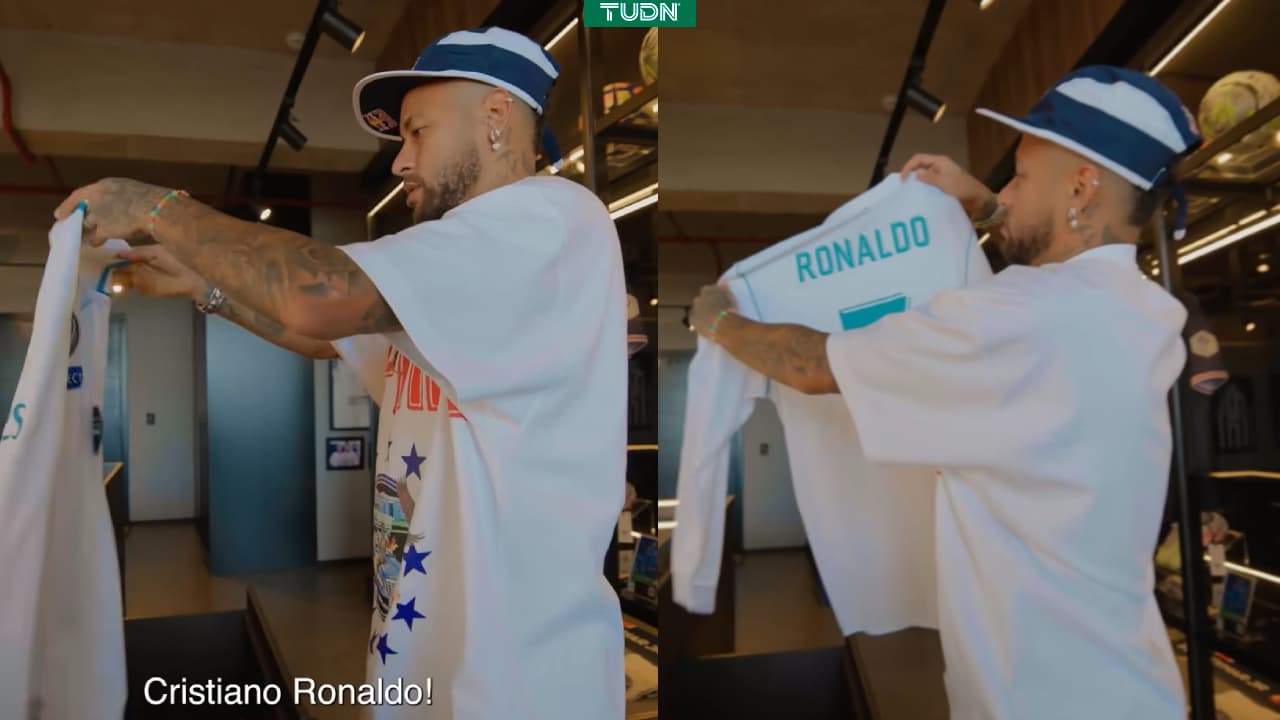 Neymar presume playera de Cristiano Ronaldo en su colección