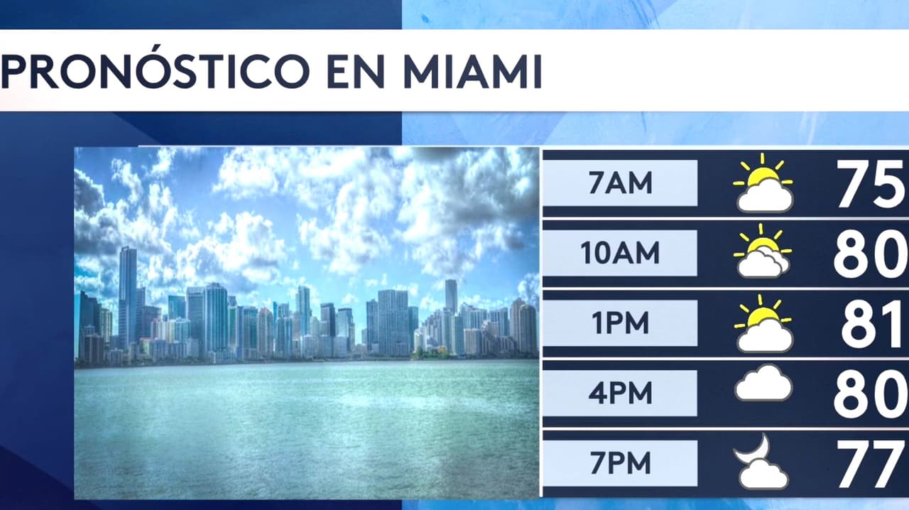 Pronóstico del tiempo hoy en Miami: se esperan chubascos intermitentes; El termómetro alcanzará 80°F
