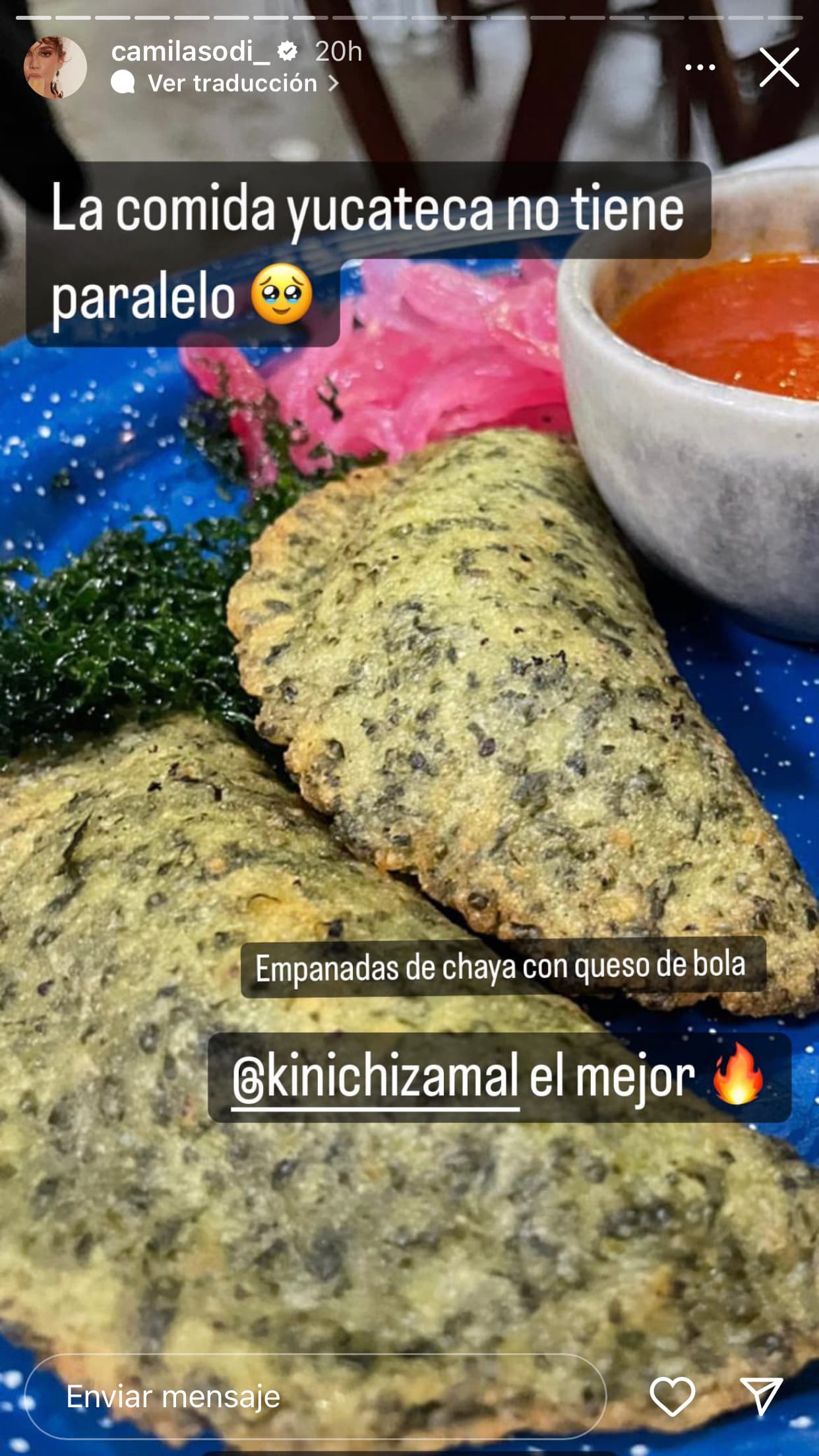 "La comida yucateca no tiene paralelo", escribió la actriz en una de las imágenes que colgó. 
<br>