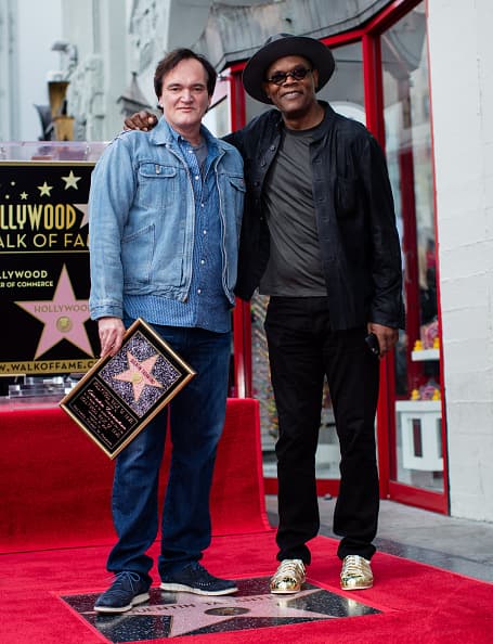 El cineasta Quentin Tarantino y el actor Samuel L. Jackson en el Paseo de la Fama