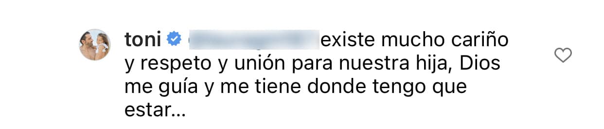 En otro mensaje, afirmó que entre él y su ex "existe mucho cariño, respeto y unión" por el bien de la hija que tuvieron juntos.
