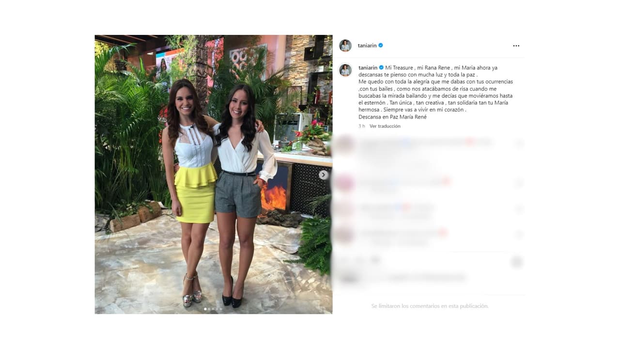 Así despidió Tania Rincón a su amiga.