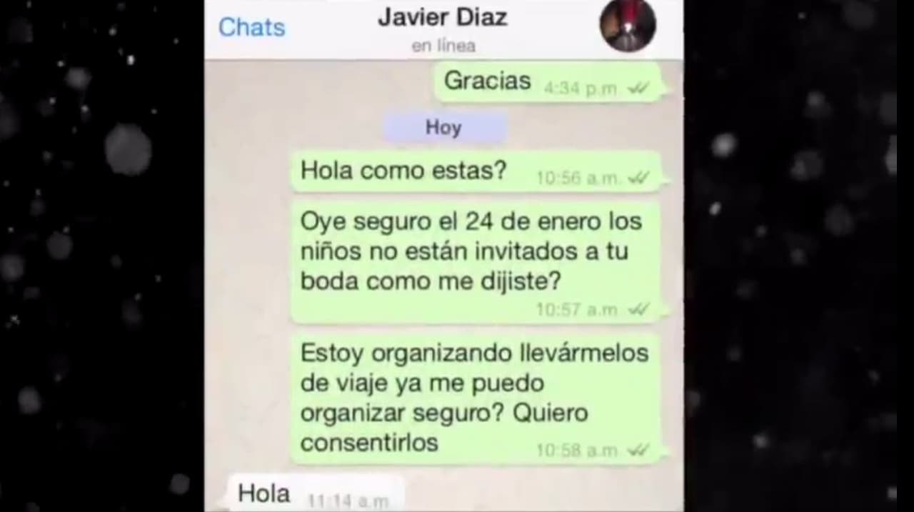 En una primera imagen mostró un mensaje de 2015, año en el que Javier Díaz se casó con Carla Zepeda.