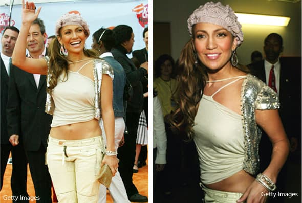 Se nota que en 2004 todavía no era tan glamorosa. Así se dejó ver en los Kid's Choice Awards de ese año. Este quizás sea uno de los looks que ella quiere olvidar.