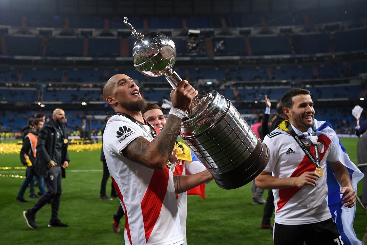 Con River Plate le ganó a Boca Juniors la histórica Copa Libertadores, el año pasado, en el Santiago Bernabéu de Madrid.