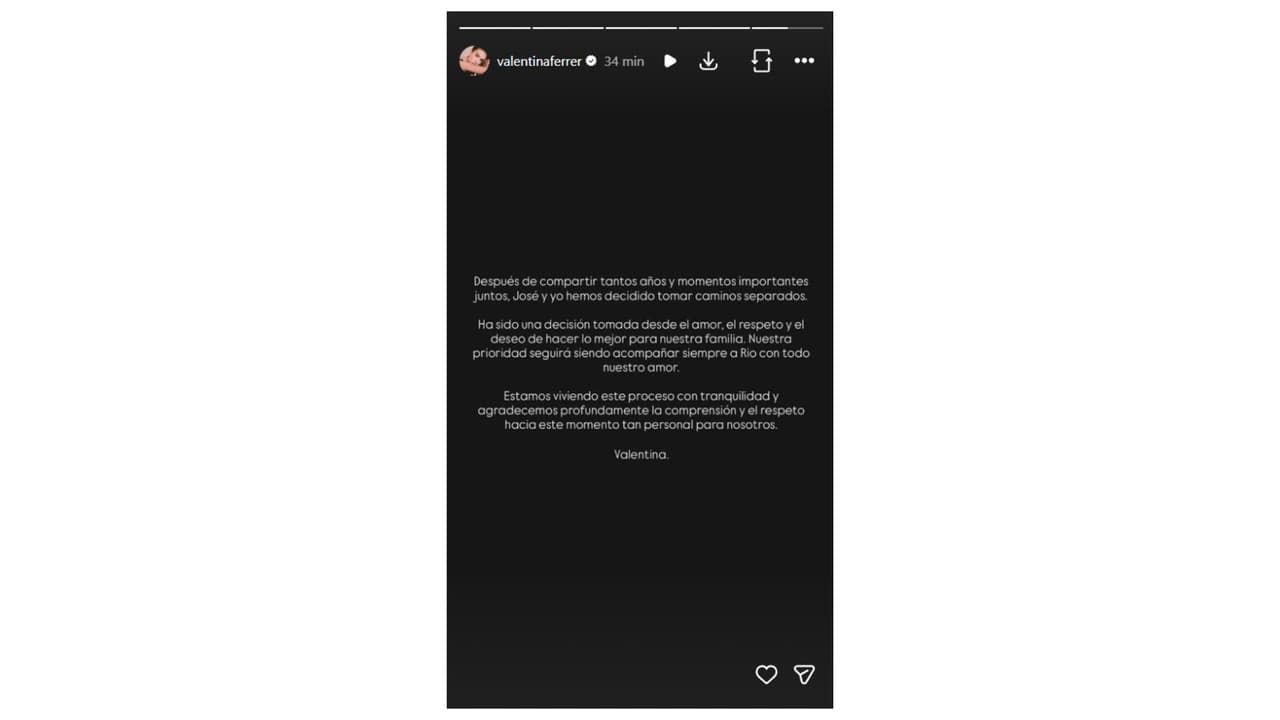 Valentina Ferrer confirma el fin de su relación con J Balvin.