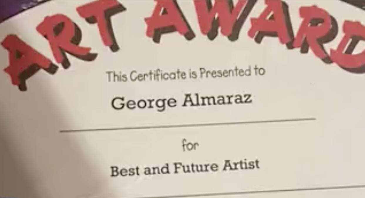 Además, en un certificado con su nombre es posible ver que se reconocía en él su talento como un "futuro artista".
