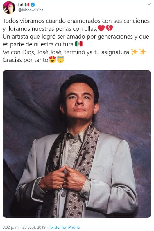 La actriz Laisha Wilkins resaltó que 'El príncipe de la canción' es parte de la cultura mexicana.