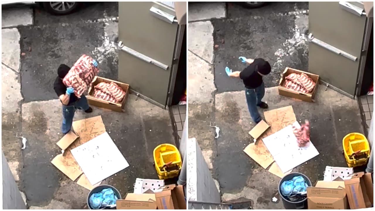 Cierre temporal de restaurante en California tras video viral de empleado arrojando costillas al suelo