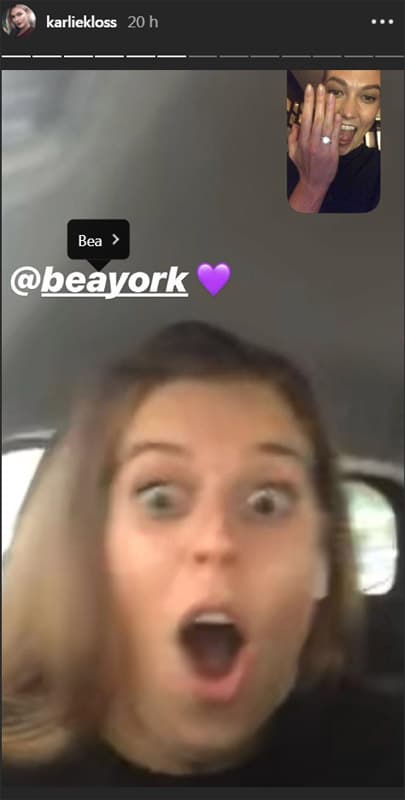 Sin embargo, se armó la polémica cuando la modelo Karlie Kloss anunció su compromiso con Joshua Kushner (el cuñado de Ivanka Trump) y compartió en sus Instagram stories las reacciones de los amigos que etiquetó, entre ellos a la princesa con el alias @beayork.