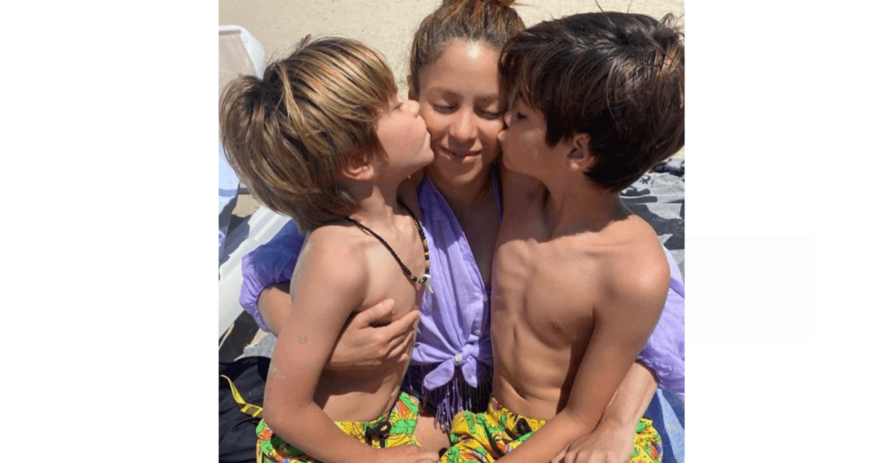 Shakira y sus hijos, Sasha y Milan