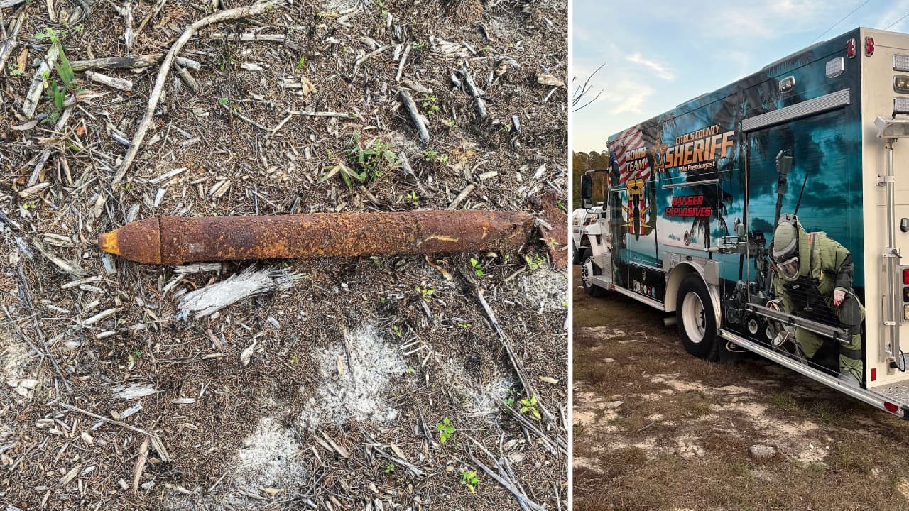 Hallan cohete explosivo de la Segunda Guerra Mundial enterrado en el condado Citrus
