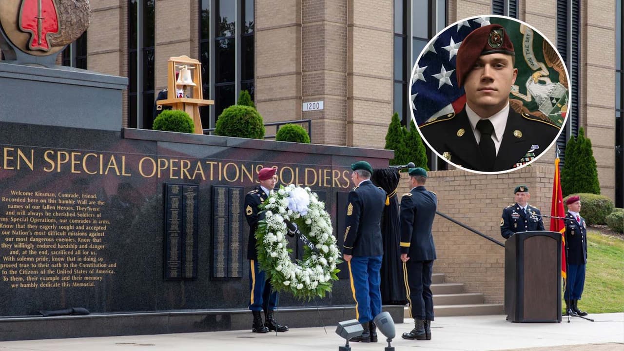 El soldado Ryan Knauss fue homenajeado el 26 de mayo en una ceremonia del Día de los Caídos del Comando de Operaciones Especiales del Ejército de EEUU.
