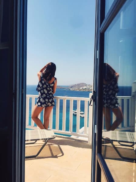 Su segunda parada fue la isla de Mykonos en Grecia.