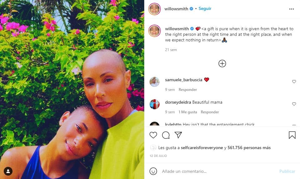 Willow y Jada rapadas