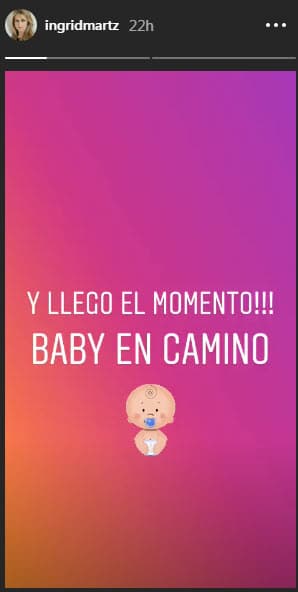 Ingrid Martz ya había anunciado que estaba en el hospital en espera de dar a luz desde el 22 de mayo por la mañana.