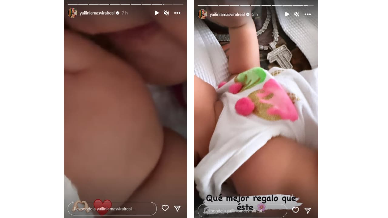 Tekashi 6ix9ine carga a la hija de Yailin y Anuel.