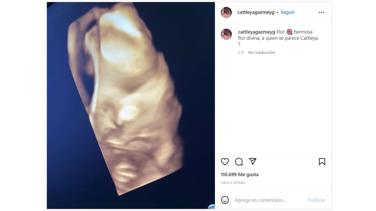 Fotografía que muestra "la carita" de la hija de Yailin y Anuel.