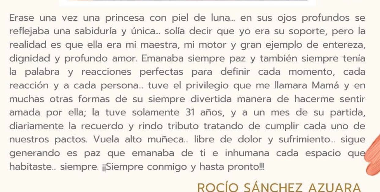 La foto estuvo acompañada por un emotivo texto.