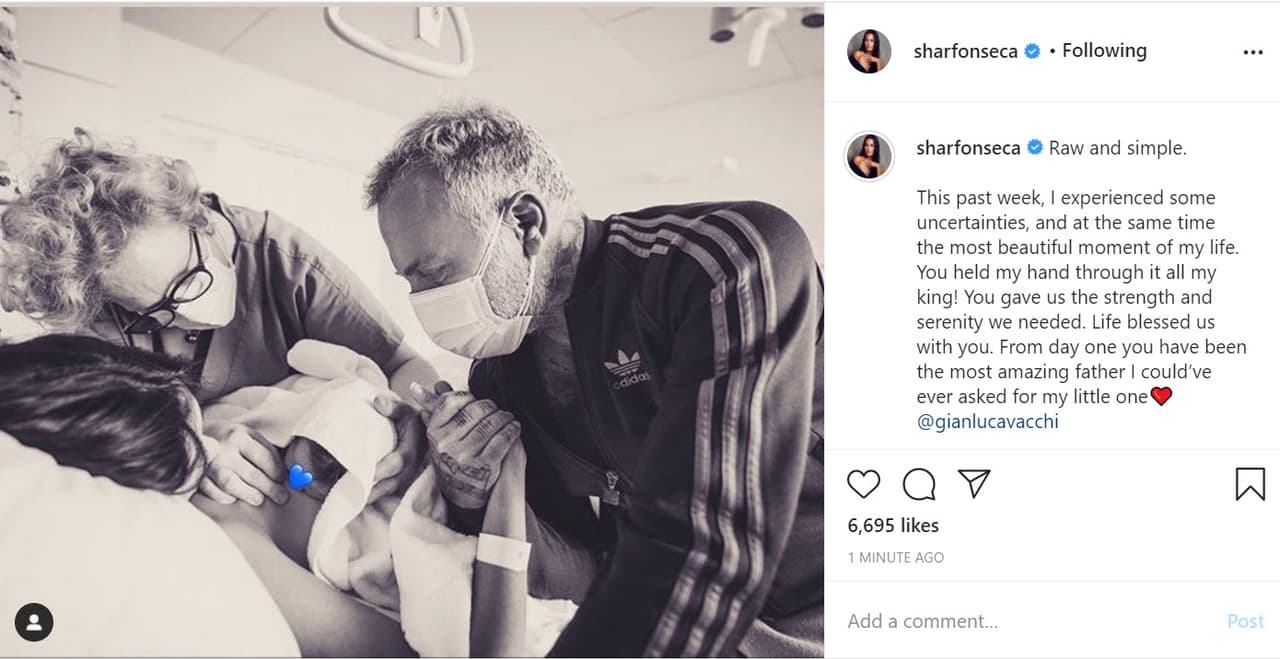 Fue Gianluca Vacchi quien anunció el nacimiento de Blu en Instagram el 27 de octubre: "
<b>Ya está con nosotros</b>... Sharon y yo estamos felices de compartir con ustedes que esta mañana, recibimos a nuestra hija, Blu Jerusalema Vacchi. Gracias a Dios está sana. Y ya la amamos más que a nuestras vidas", compartió el también dj de 53 años.
<br>