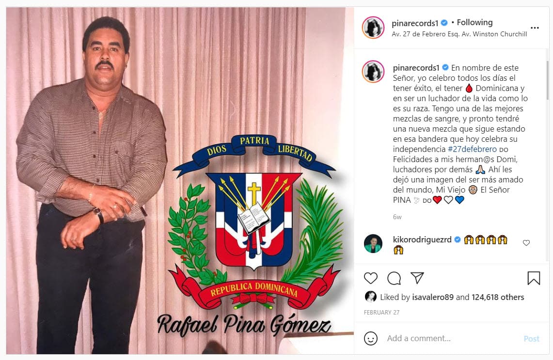 No solo porque la intérprete de 'Criminal' es originaria de ese país, también porque 
<b>Rafael Pina Gómez</b>, el fallecido padre del productor musical, nació ahí.
<br>