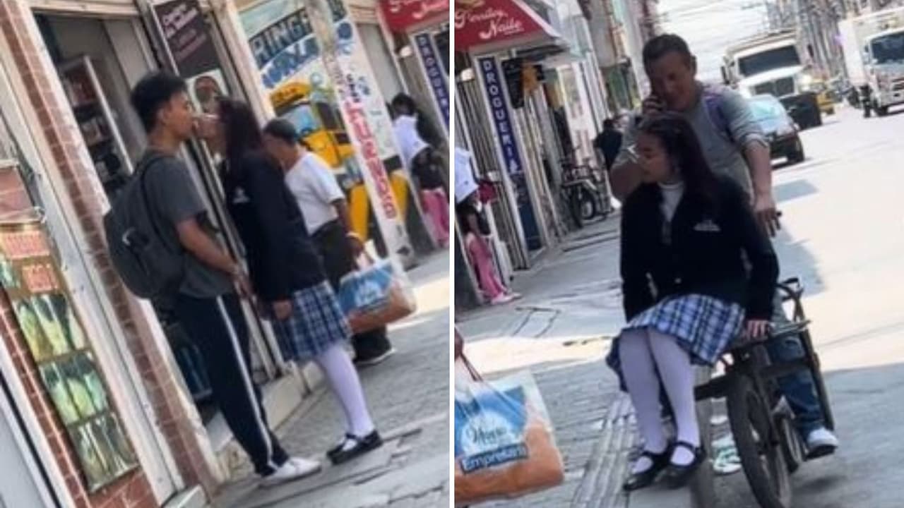 Adolescente se despide de su novio frente a su papá y pocos lo pueden creer.