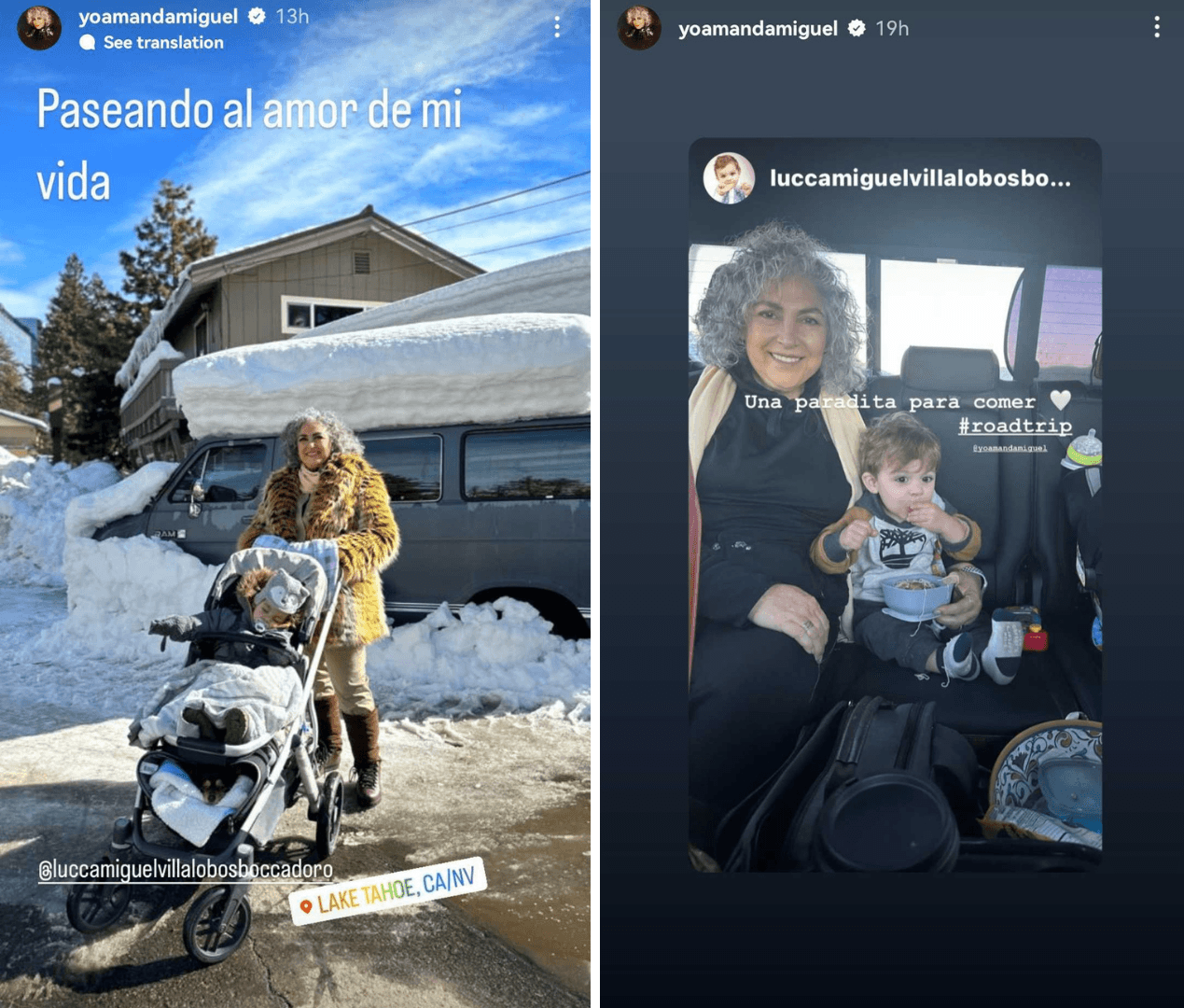 Amanda Miguel y su nieto Lucca