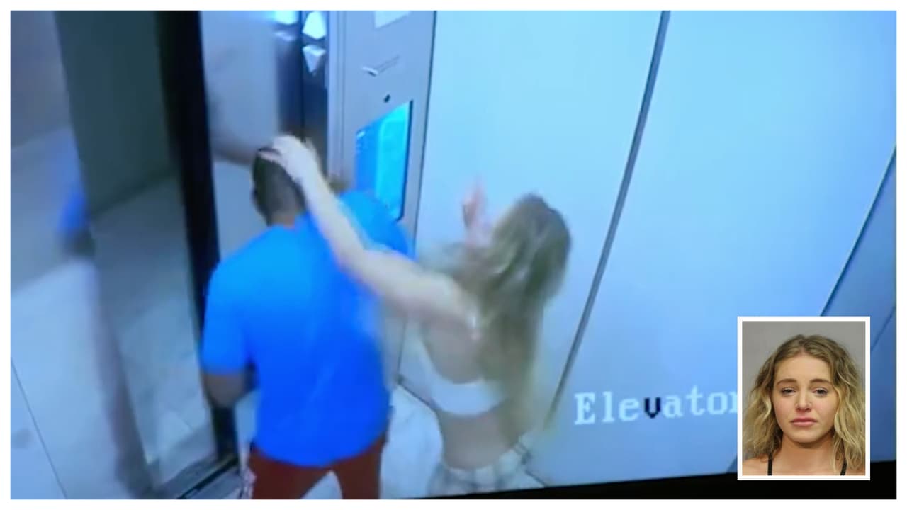 En una conferencia de prensa, Katherine Fernández, la fiscal estatal de Miami-Dade, 
<a href="https://www.univision.com/local/miami-wltv/video-modelo-onlyfans-courtney-golpea-clenney-christian-obumseli" target="_blank">mostró un video tomado en un ascensor</a> el pasado 21 de febrero, en el que se observa a Curtney agrediendo a su novio. 
<br>