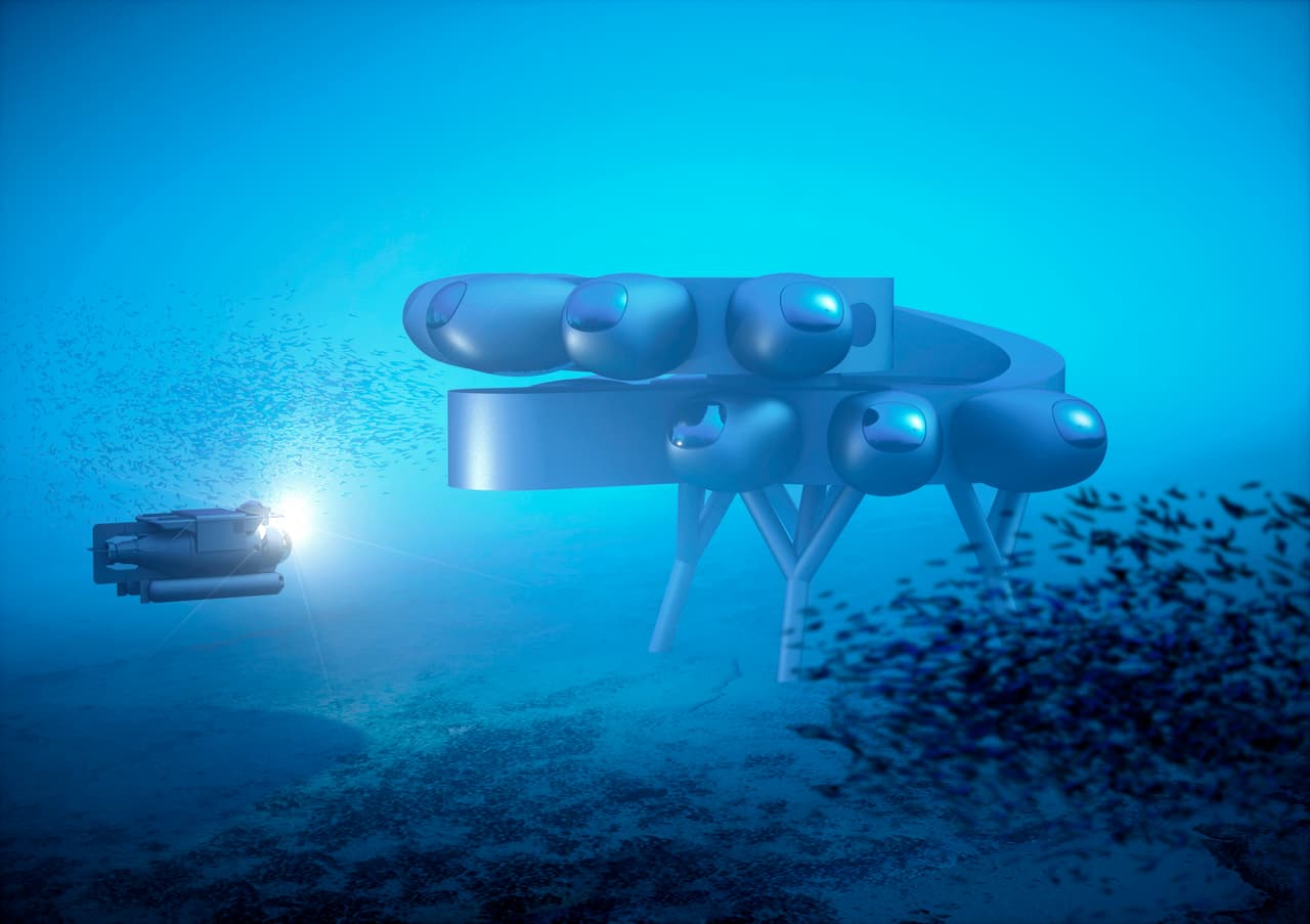 Proteus constará de dos plantas con forma de cilindros aplanados y unidos por una rampa en espiral, de las cuales surgirán una serie de recintos o cápsulas con forma de huevo. 
<br>
<br>Se ubicará frente a la isla de Curazao, en una zona cálida que permite generar electricidad a partir de la diferencia de temperatura en el agua del mar, y donde hay una gran biodiversidad marina.
<br>