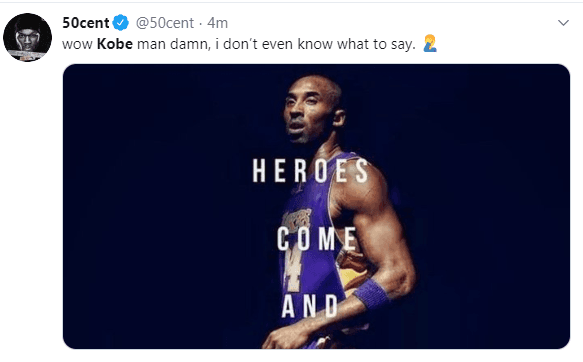 El compositor, músico y actor Curtis James Jackson III, mejor conocido como 50 Cent, simplemene escribió: "No sé ni qué decir".