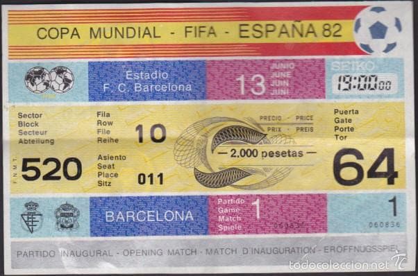 En España 82 los colores comenzaron a aparecer y los boletos ya se coleccionaban por los aficionados.