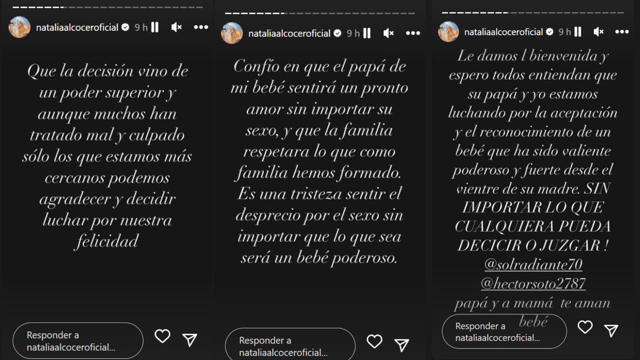 Natalia Alcocer había dicho que esperaba que su pareja "sentirá pronto un amor" por su bebé.
