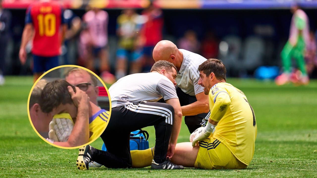 ¡No puede ser! Courtois salió entre lágrimas del partido vs. España