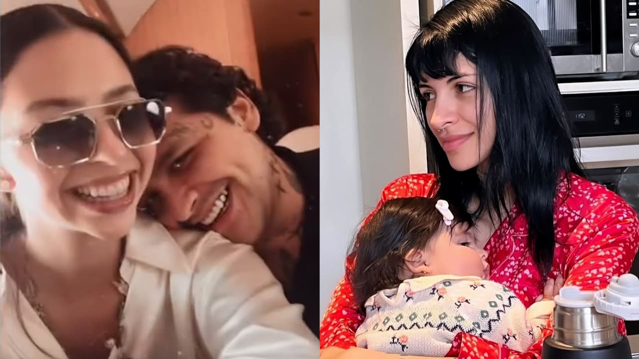 Nodal y Ángela Aguilar ríen a horas de la partida de Cazzu y del encuentro de Inti con sus abuelos