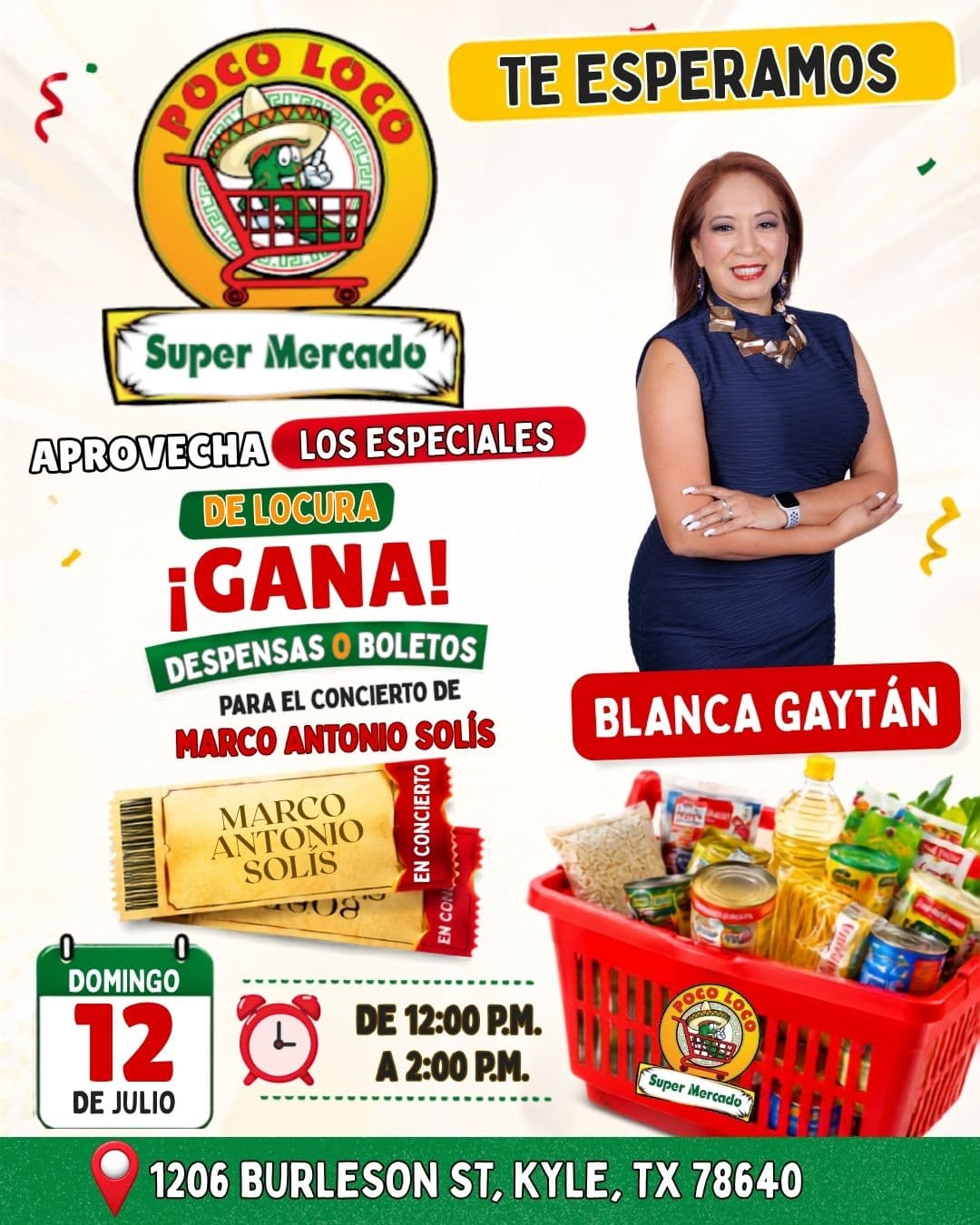 🎉🛒🎟️ ¡ESTE DOMINGO SE PONE BUENÍSIMO EN POCO LOCO SUPERMERCADO! 🌮🥳