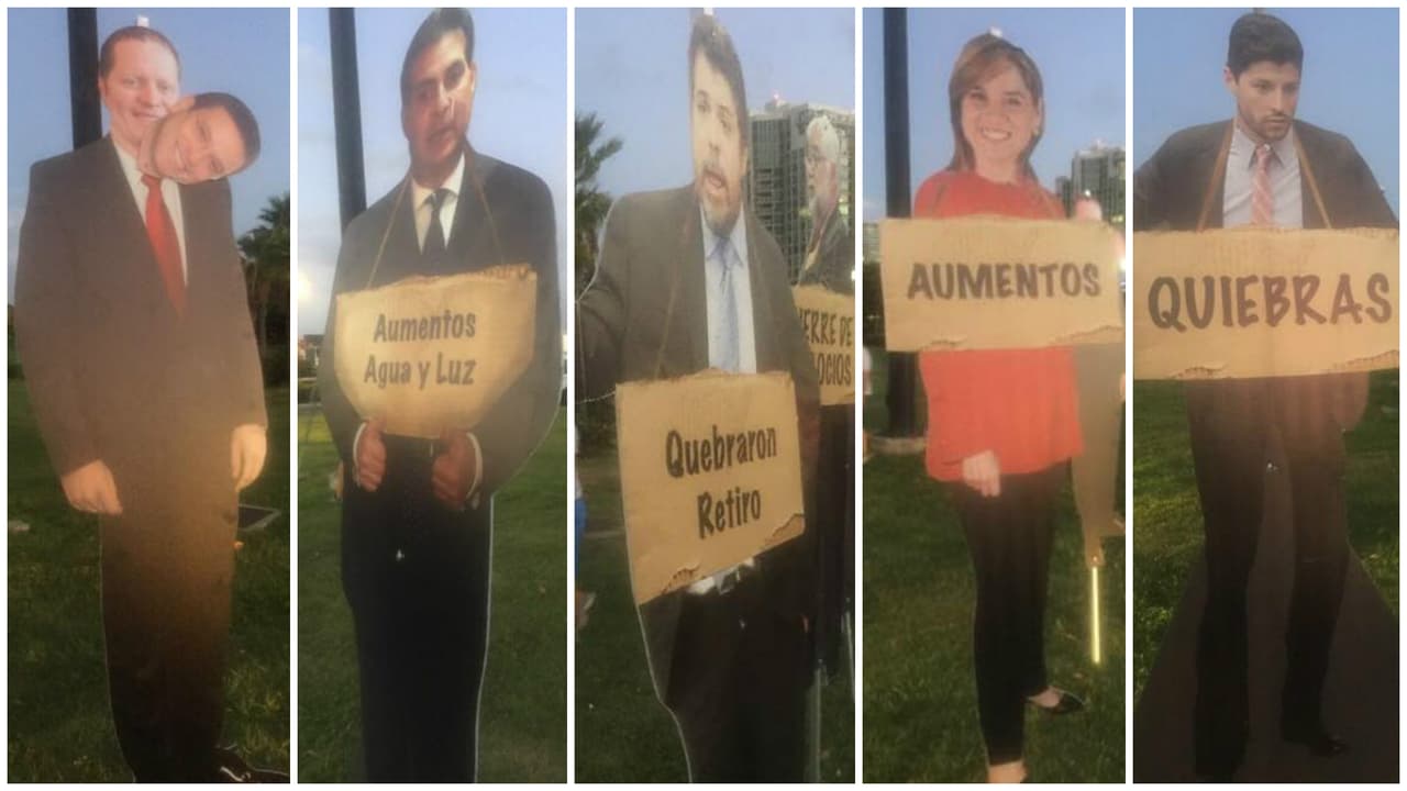 Figuras de cartón de los legisladores del PPD decoran el Capitolio en una pintoresca protesta