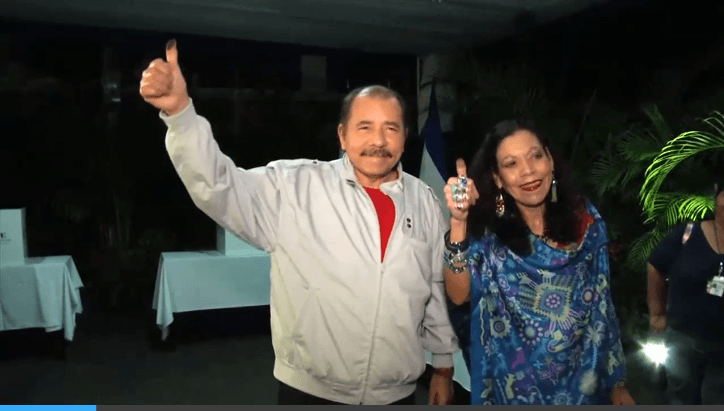 Presidente de Nicaragua Daniel Ortega y la vicepresidenta Rosario Murillo.