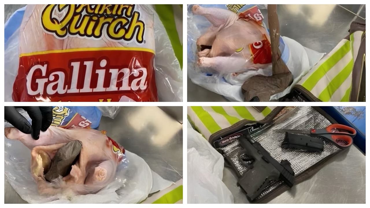 Detienen a una mujer en Florida por tratar de volar con una pistola dentro de una gallina lista para cocinar