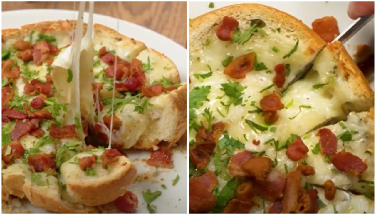 Aperitivo com pão italiano e queijo brie