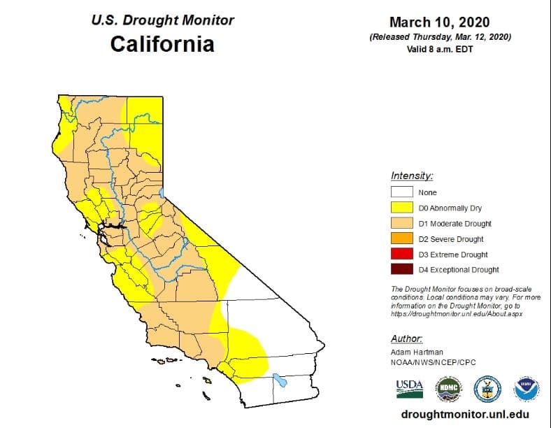 La sequía se expande en California: casi la mitad del estado afectado por meses dramáticamente secos
