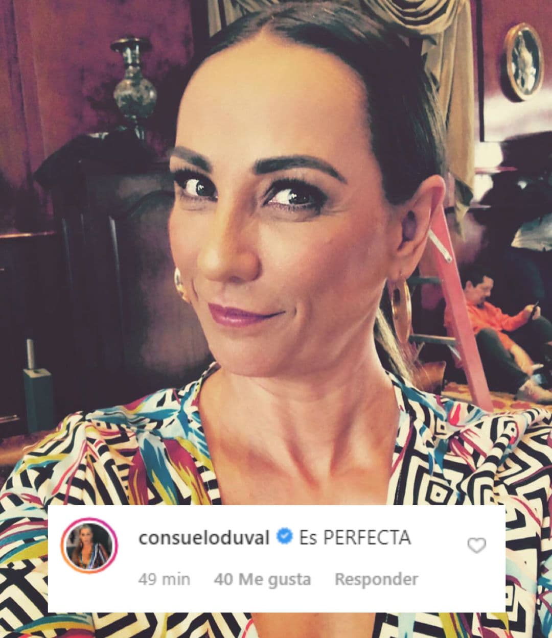 Consuelo Duval fue otra de las famosas que quedó encantada con la bebé.